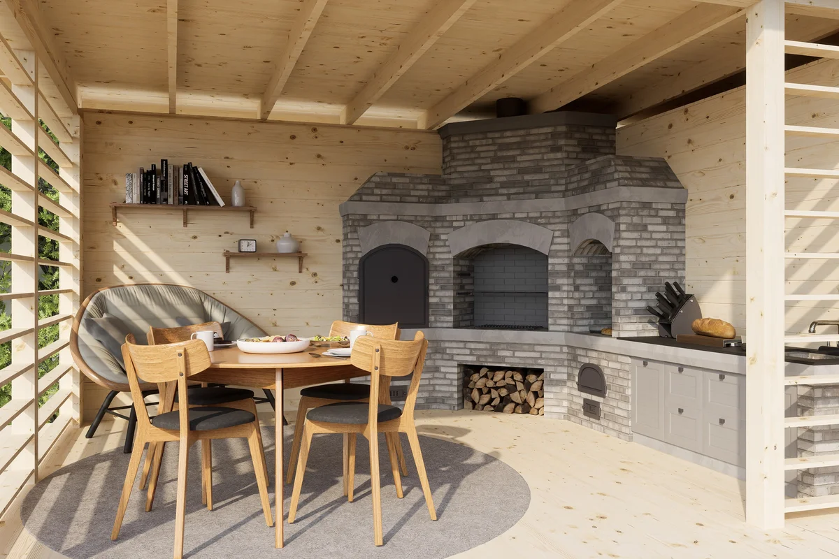 Беседка 18 с хозблоком