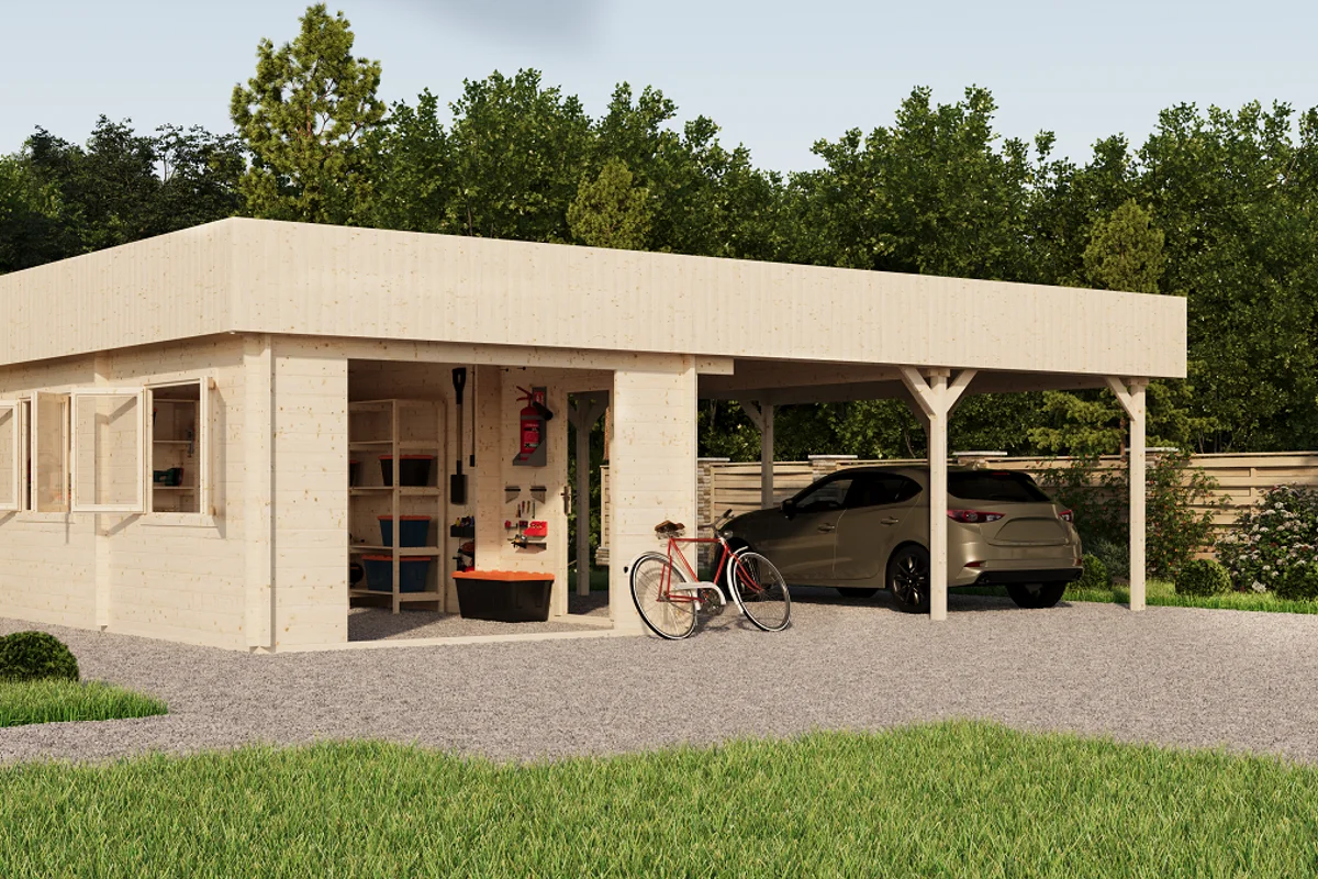 Гараж 52 дуэт с навесом - миниатюра 5